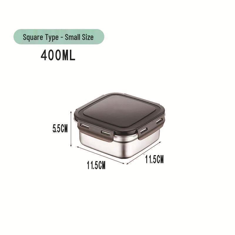 304 Stainless Steel Square Lunch and Storage Box with Lid