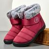Damen Übergröße Winter Warme Schneestiefel Kunstfellfutter Wasserdichte Knöchelhohe Stiefel Rutschfeste Outdoorschuhe Wandern Bergsteigen Sportschuhe