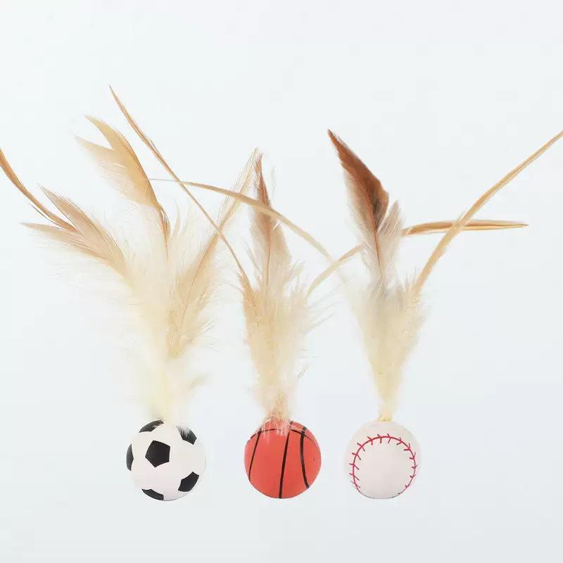 Elastic Feather Cat Toy: Self-Play Interactive Boredom Relief Shuttlecock Ball
