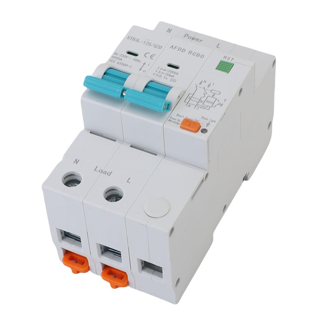AFDD Lichtbogenfehlerschutzgerät 2P RCBO RCCB Leitungsschutzschalter Unterbrochene Überlast Erdschluss Kurzschluss