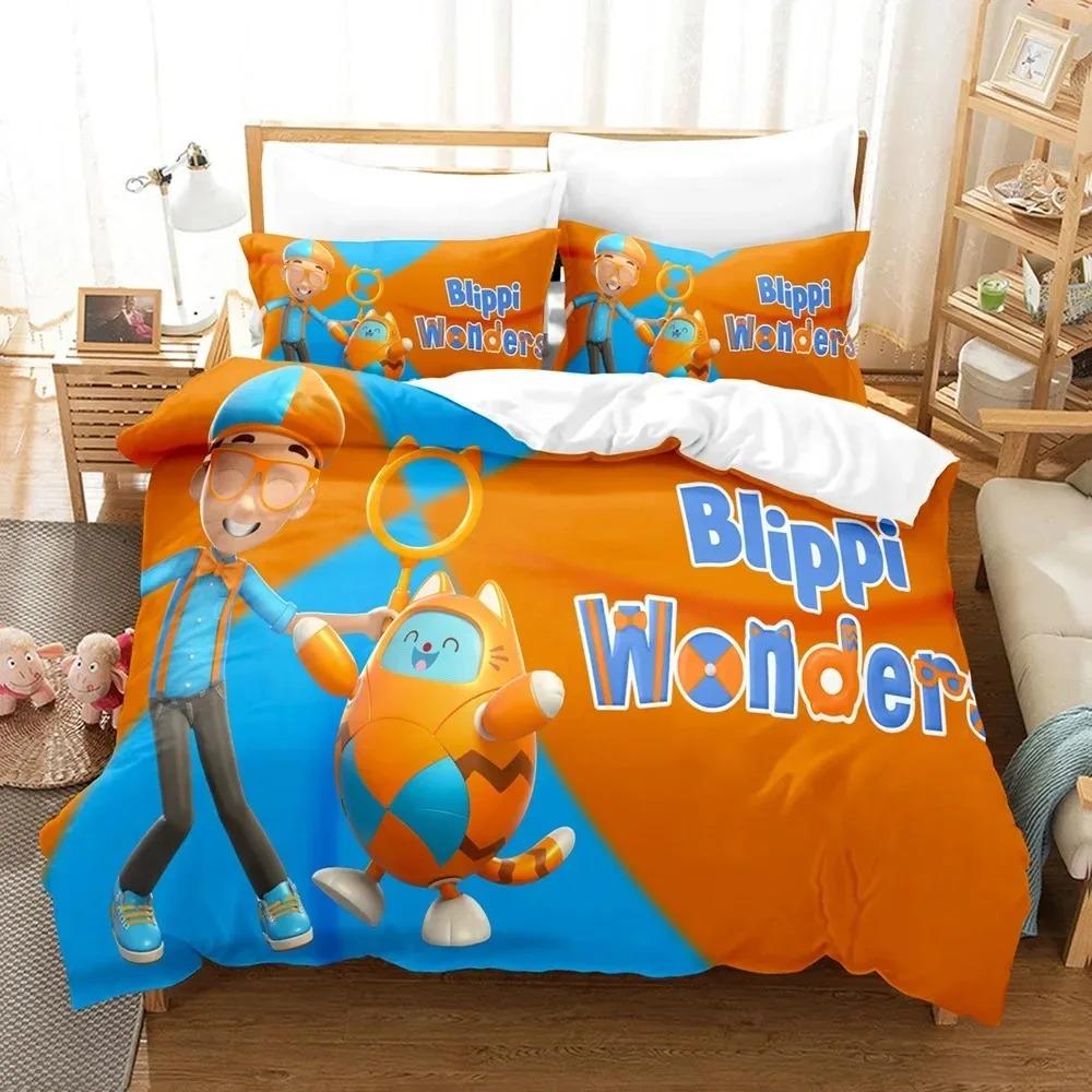 Blipi Wonders 3D Printed Duvet Case Pillowcase Bedding Set Twin Full Queen King Size for Kids Bedroom Decor