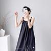 Cotton silk summer bohemian print suspender dress women's ethnic style retro loose medium and long vacation dress