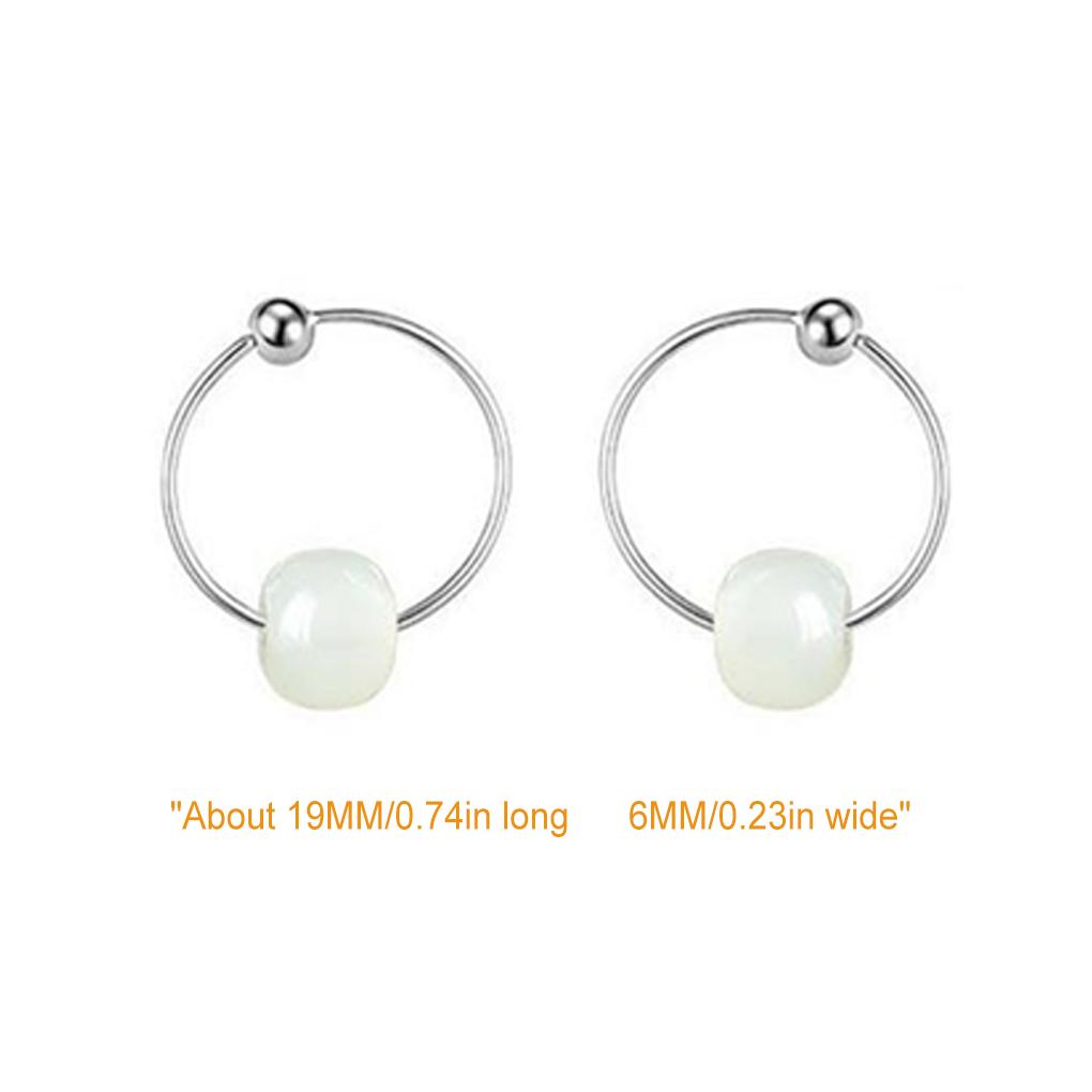 Damen Klassische Retro Öffnungs-Creolen Schmuck Hängende Jadeperlen Dangle Temperament Allround-Stecknadel-Accessoires