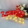 Romantic Night Light Ornament Red Pink Heart Marquee Table Lamp Love Heart LED Lamp  Anniversary