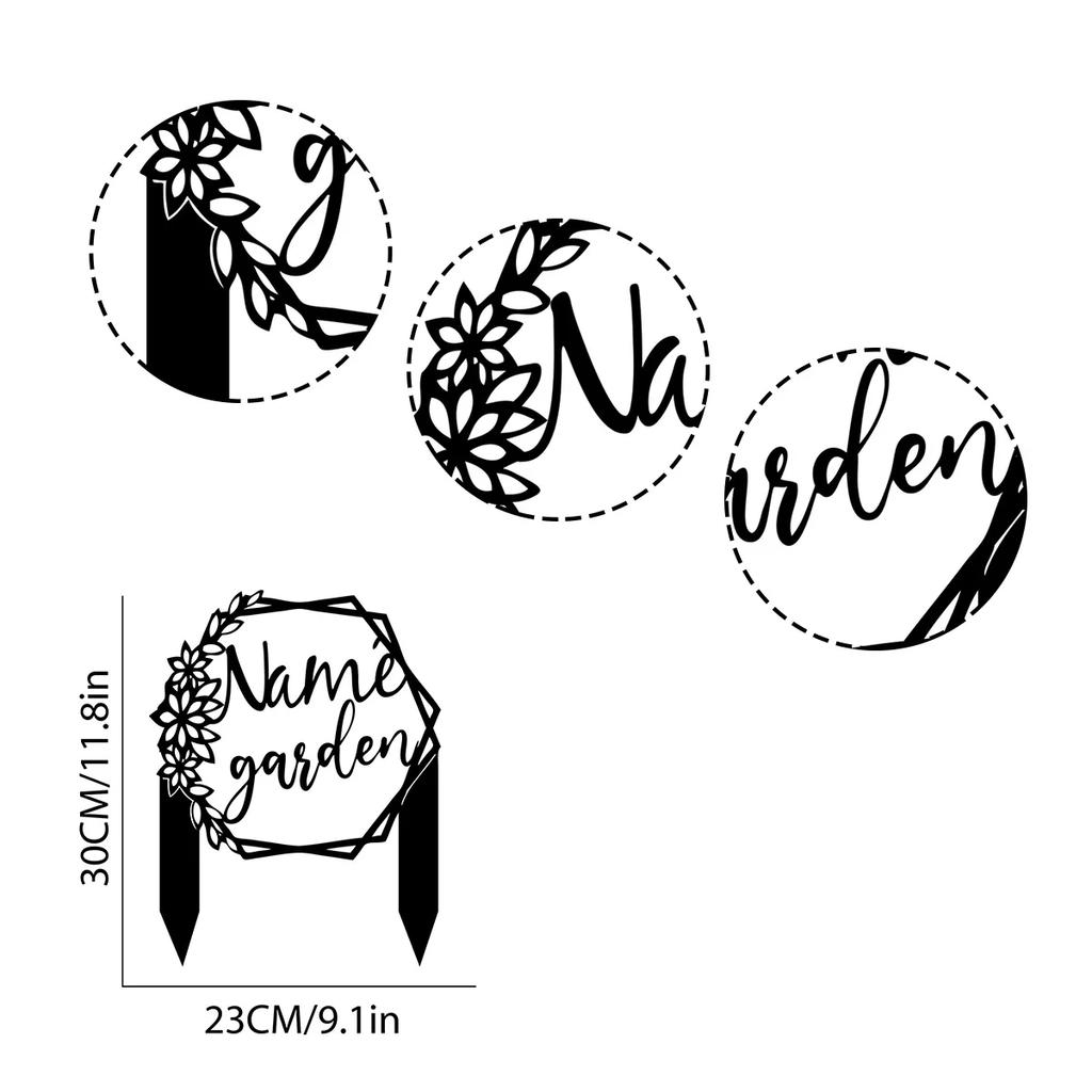 Metal Garden Stake Floral Yard Sign Custom Wording Outdoor Decor