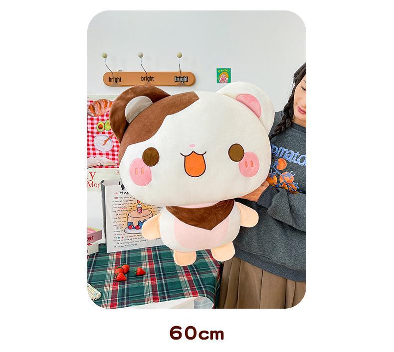 Cross-border Plush Mouse Ball Cushion with Double Color Scarf
