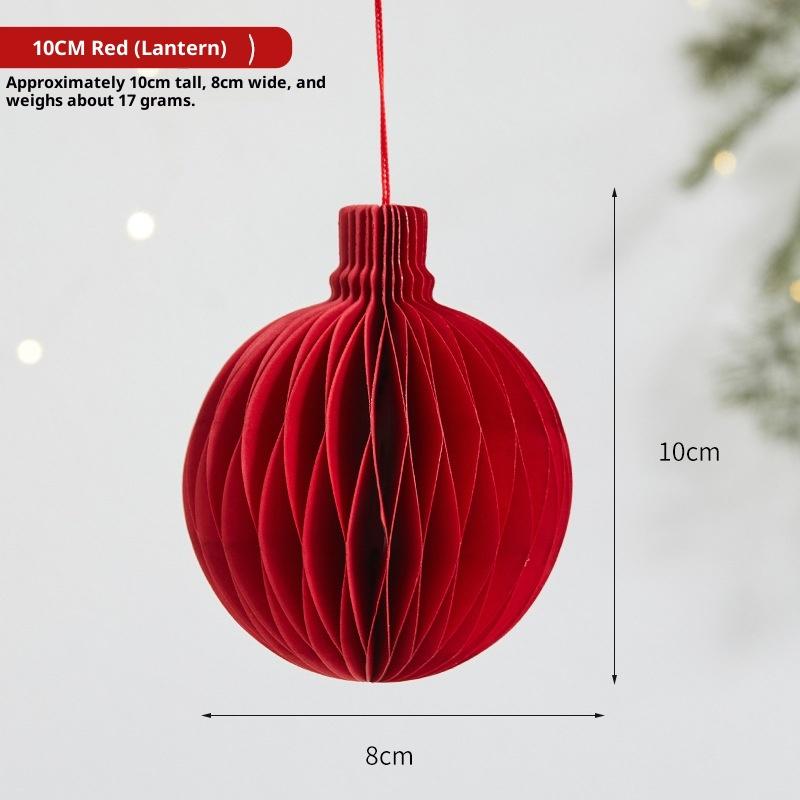 

2026 Christmas Balls Decoration 3D Honeycomb Hanging Pendants Christmas Tree Ornaments Red Paper Lantern Xmas Navidad Decor