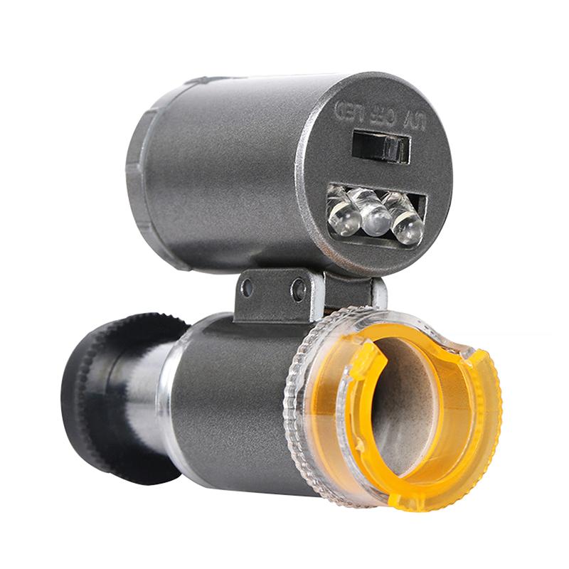 Mini Pocket Microscope Kit 60X Lab Handheld Microscope Battery Powered Microscope With Led Light Kids Science Microscop