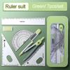 7Pcs/Set Student Compass Set School Mathematical Rulers Multi-Function Learning Professional Drawing Tool Girls Gifts Stationery