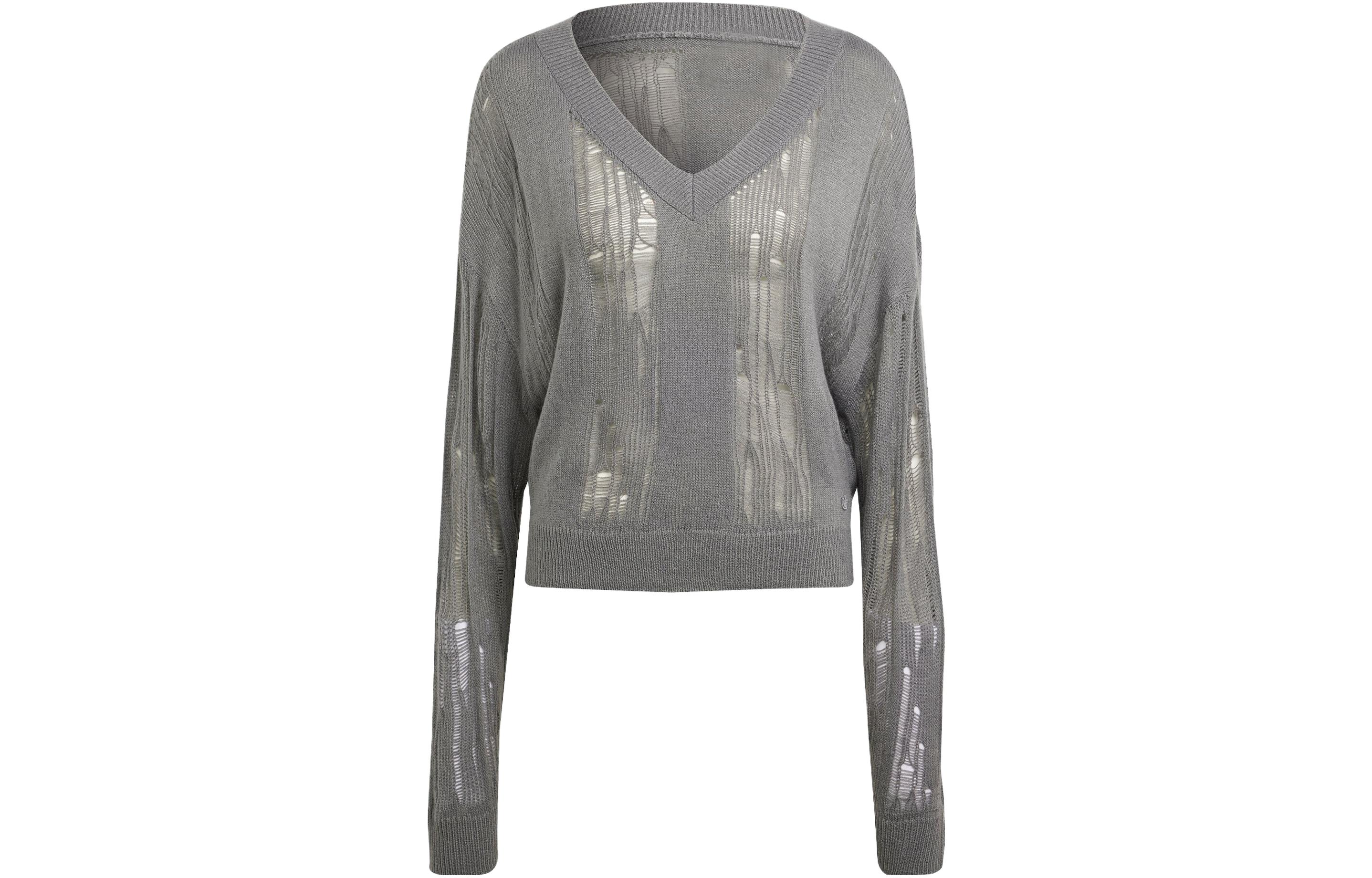 Adidas Originals DISTRESSED CREW SWEATSHIRT Sweater Women s Gray IW0260 S