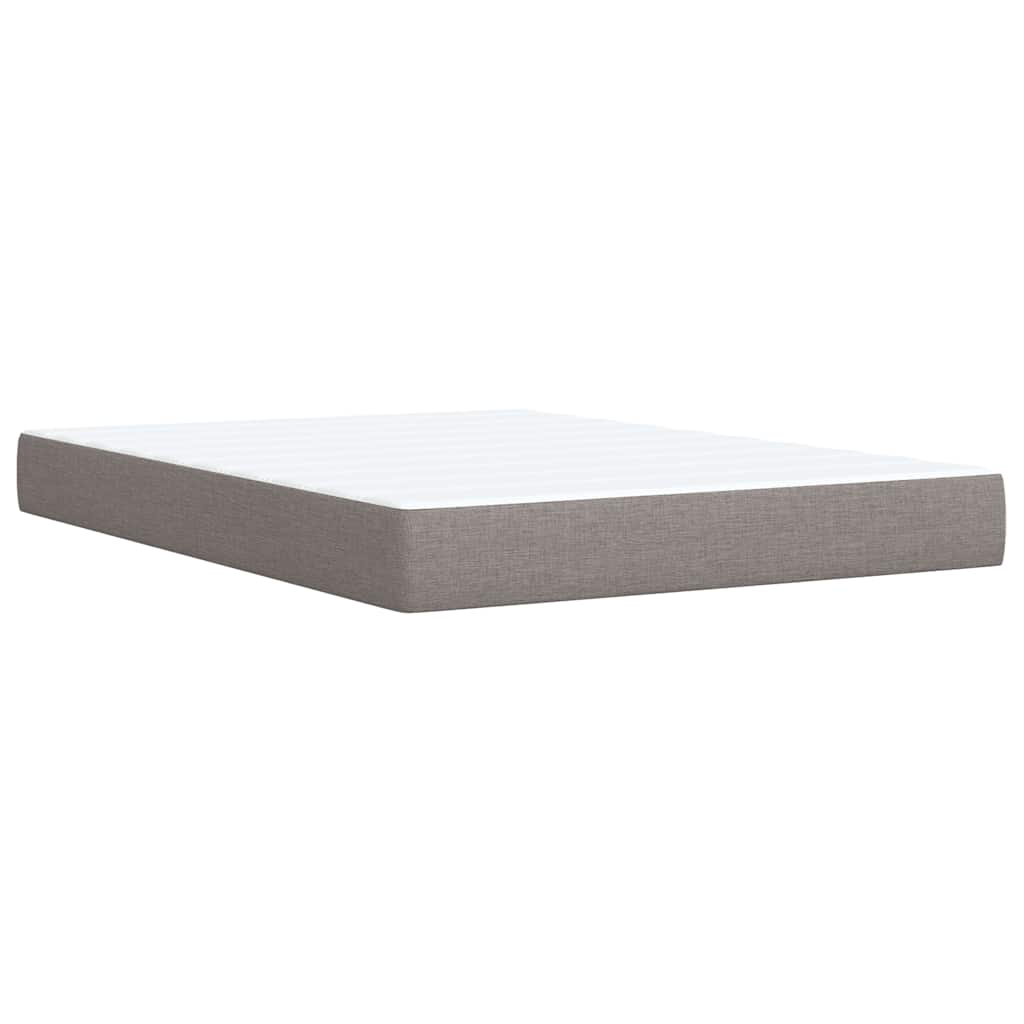 Box Spring Bed with Mattress Taupe 160 X 200 Cm Fabric