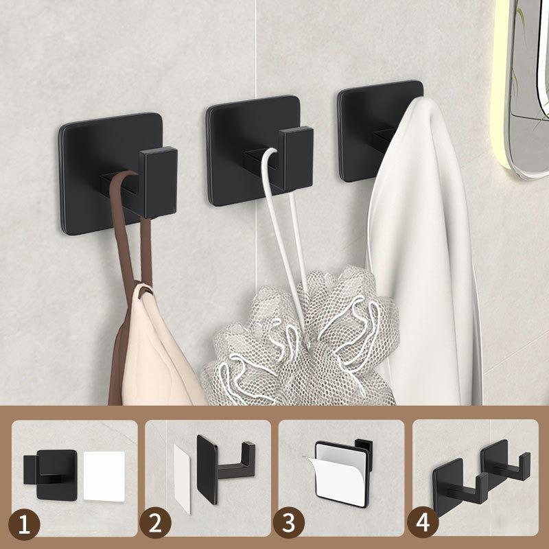 1-4 pièces Crochet Mural Adhésif Puissant Porte-manteau Suspendu Cintre Porte-serviettes de Salle de Bain Porte-peignoir de Douche de Cuisine SNJ010