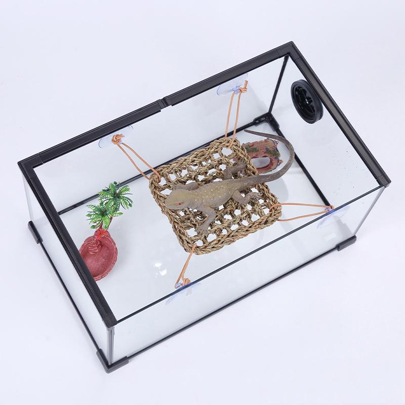 Hamaca de Reptil Lagarto de Algas Hamster Césped para Reptiles Cama para Mascotas Hamaca Columpio Juguete Colgante para Reptiles Mascotas Suministros