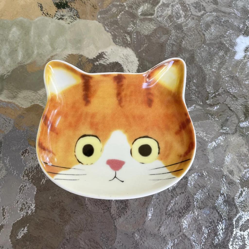 Japan Ceramic cartoon cat sauce dish Creative cute cat face shape condiment dish small plates Home kitchen supplies tableware