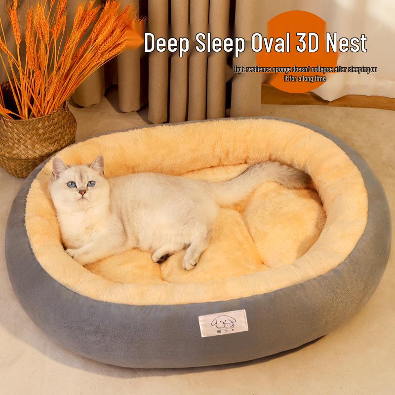 Winter-Ready Cat Villa & Dog Bed - Thick, Warm, Bite-Resistant Pet Nest for Small Dogs and Cats