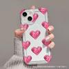 Flat 3D Pink Love for Apple iPhone11/12/13Pro/14/15/16 promax phone case