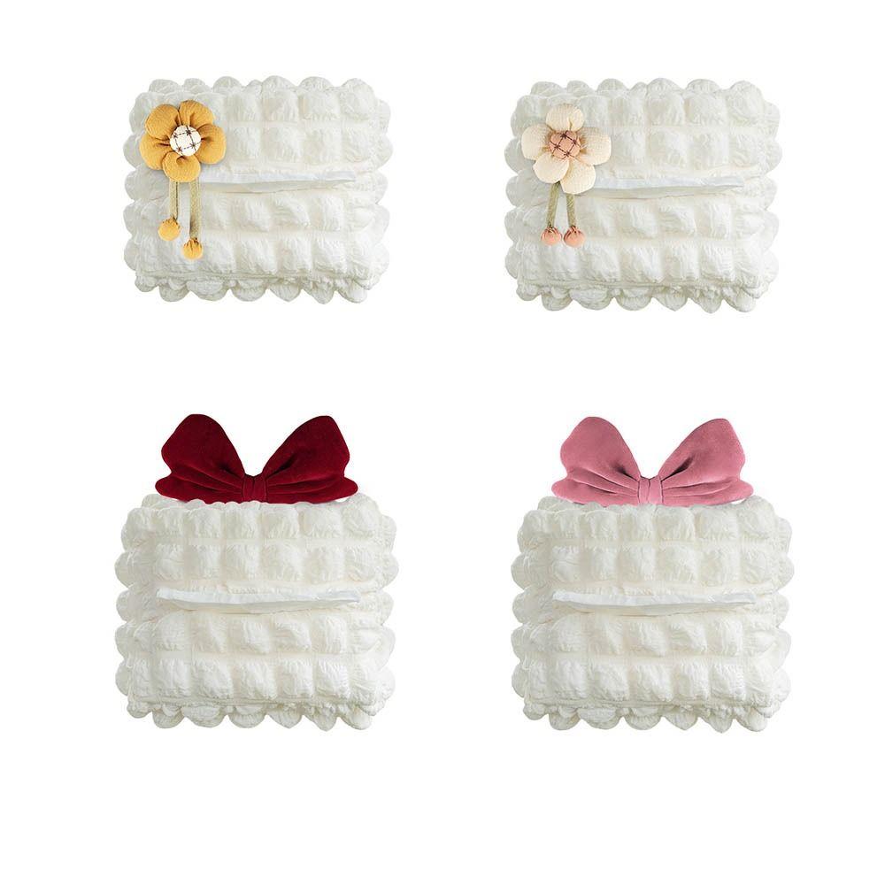 Hanging Type Flower Car Tissue Box Puff Grid Paper Organizer Storage Bag  Headrest Armrest