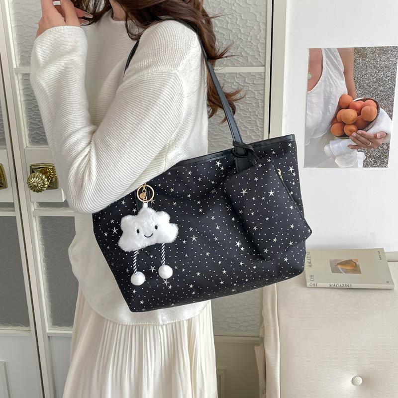 Sac à Bandoulière Grande Capacité Nouveau Printemps Polyvalent Sac sous le Bras Tendance Style Doux Sac Fourre-tout Portable Sac pour Femme