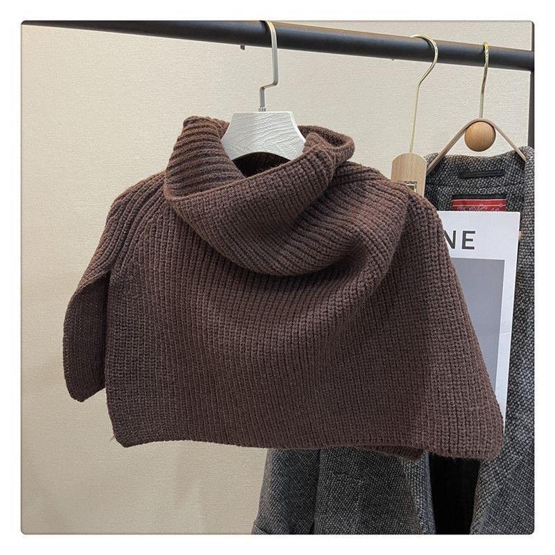 Winter New Style Woolen Pullover Neck Scarf for Women Korean Style Warm Fake Collar Knitted Versatile Neck Protector