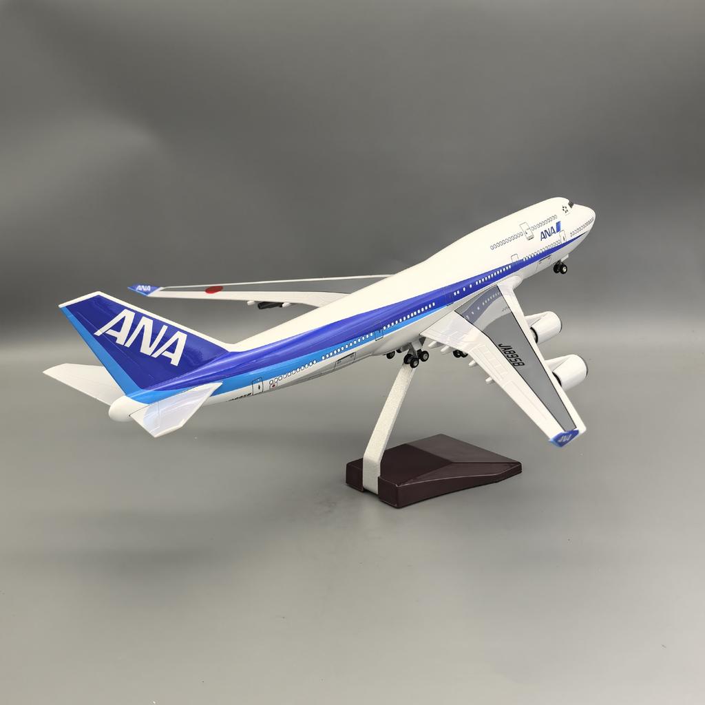 Sale 1:150 Resin ABS Material 47cm 747 B747 ANA Japan Airlines Plane Model Airplane With Wheels & Led Light Aircraft Models Deco