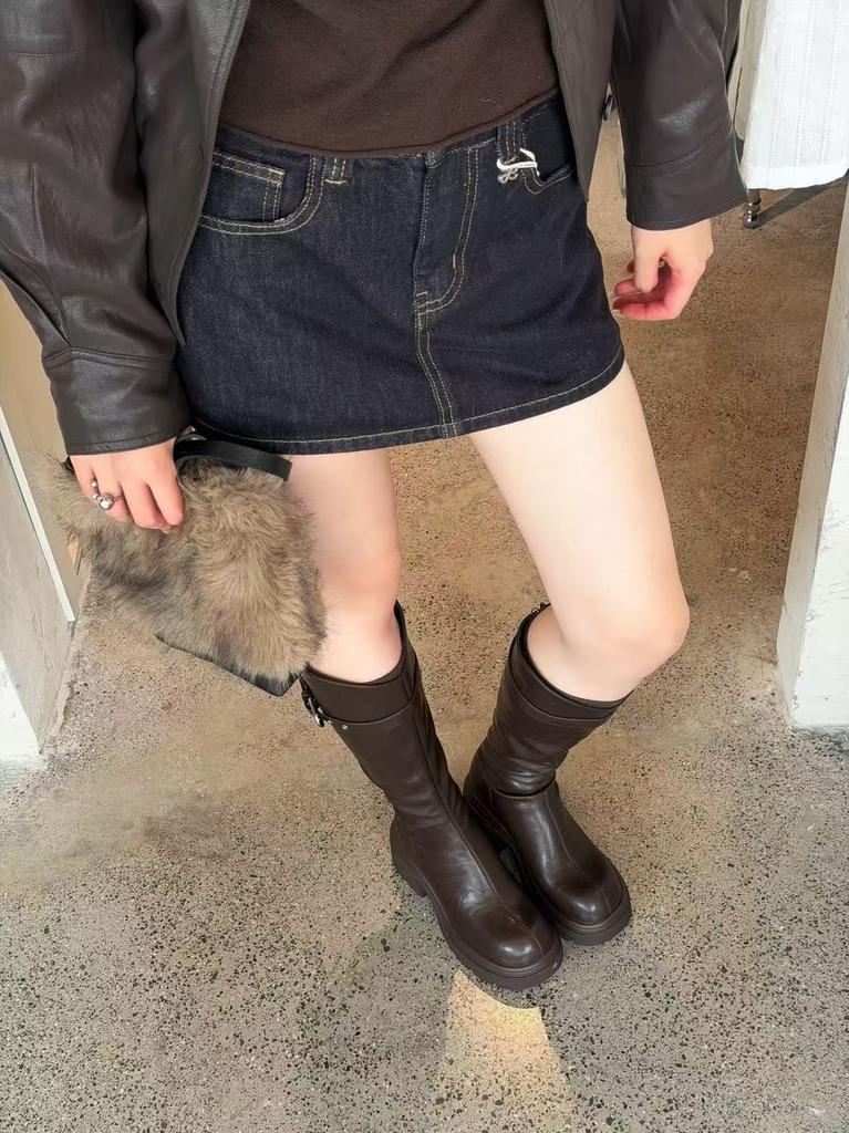 New platform-soled knight boots, high boots in autumn, but over the knee
