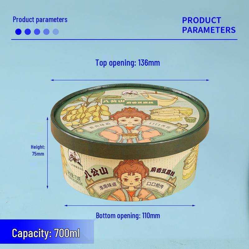 Bols jetables épaissis en papier de qualité alimentaire pour nouilles instantanées et plats à emporter