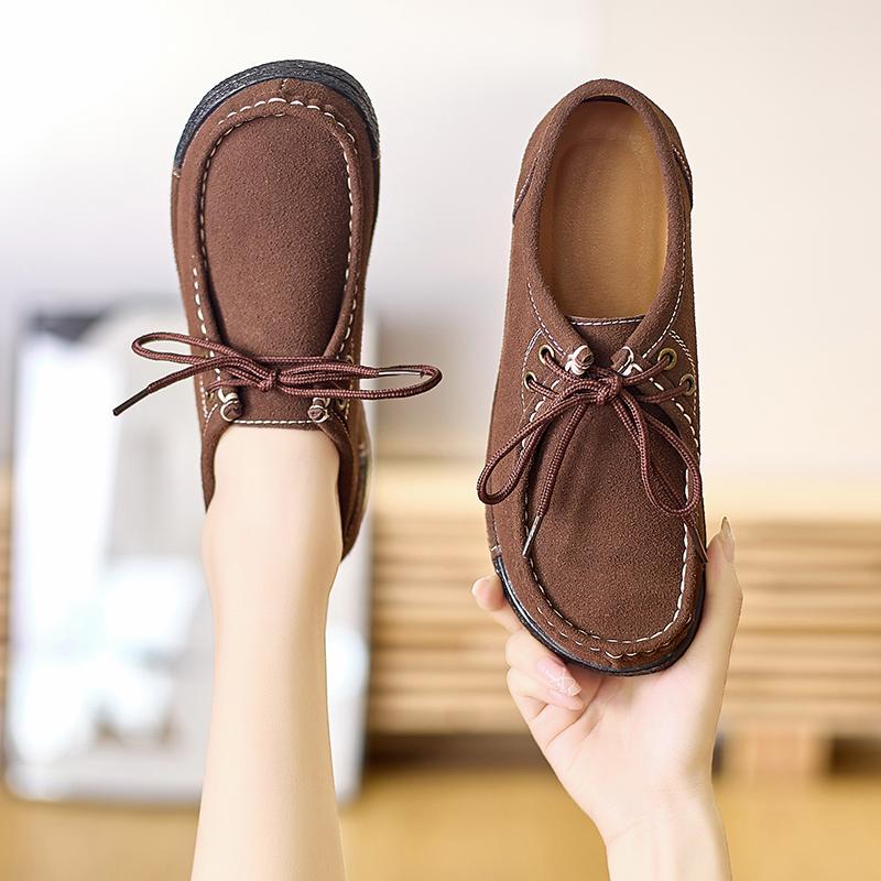 Damskie Mokasyny na Platformie Czarne Buty Codzienne Brązowe Buty Gruba Podeszwa Zwiększające Wzrost Trampki Duży Rozmiar