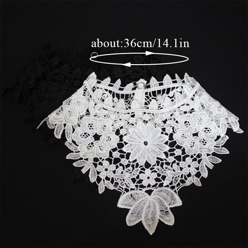 White Black Neckline Fake Collar Embroidery Lace Fabric False Collars Diy Applique Collar Blouse Collar Stand Detachable Collar