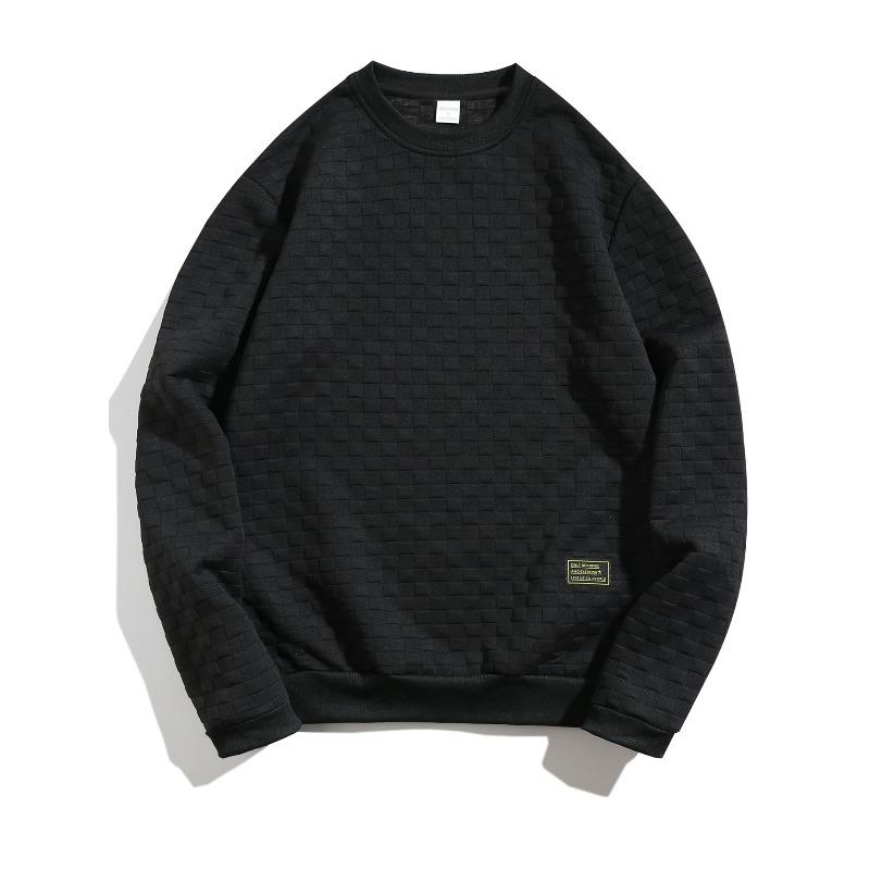 Men's Slim Fit Crew Neck Long Sleeve Plaid Casual Base Layer Shirt.