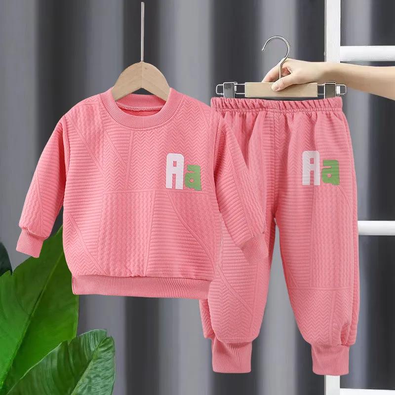 Spring  Autumn Long Sleeved Hoodie Two-piece Set Boys and Girls Hoodie Set Children's Leisure Set Baby Casual Tracksuit