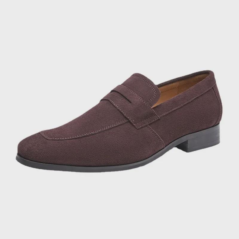 Men's Japanese-Style Suede Loafers: Summer Slip-On, Business Formal, Frosted Leather