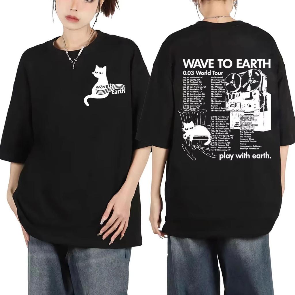 Harajuku Kpop Tee Wave To Earth 003 World Tour Tshirt Oversized Tshirts Fashion Trend Vintage Short Sleeve T Shirts Unisex