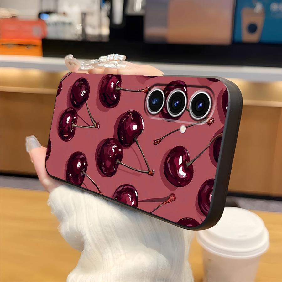 Case for Samsung Galaxy A13 A20 A16 A40 A12 A70 A15 A17 A50 A04 A06 A05 Funda Phone Cover Cherry Pattern