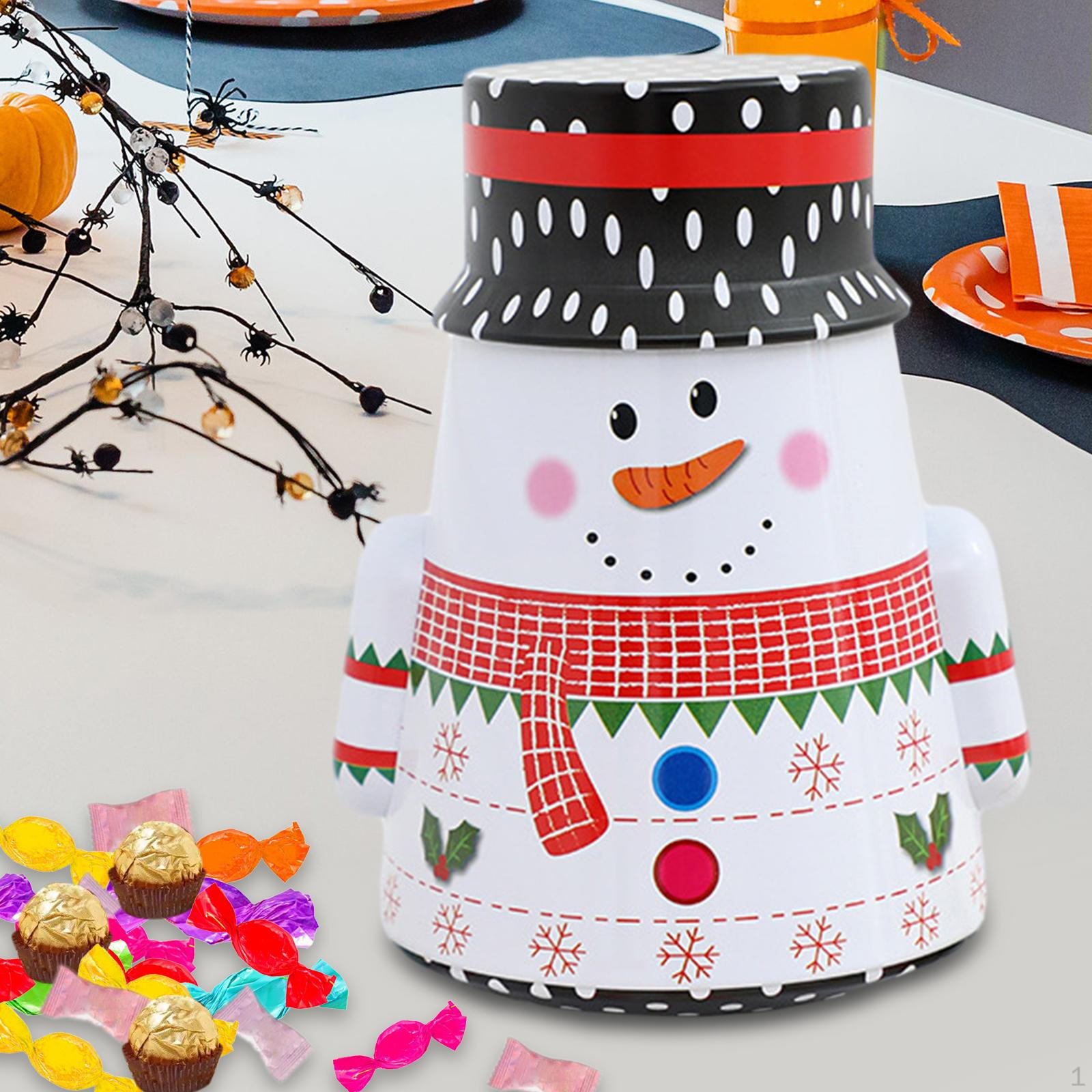 

Christmas Candy Box Durable Sweets Storage Jar Cartoon Food Tin for Xmas Style E