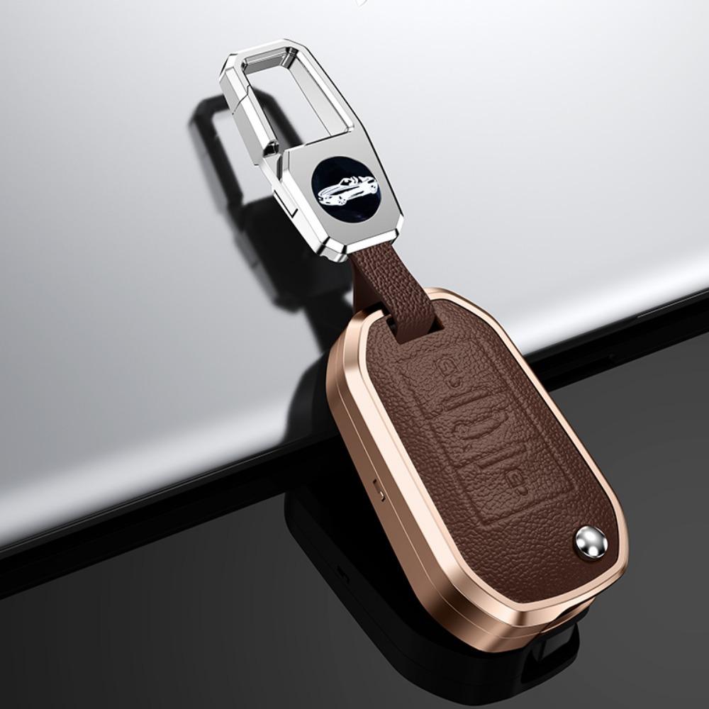 Legierung Leder Auto Klappschlüsselhülle Vollabdeckung für Peugeot 3008 208 308 508 408 2008 307 4008 für Citroen C4 C4L CACTUS C3 C6 C8