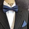 [Nanairo Bow Tie Specialty Shop] Denim Indigo Blue [Bow Tie and Pocket Square 2-Piece Set for Men - One-Touch, Formal, Jeans, Casual, After-Party,