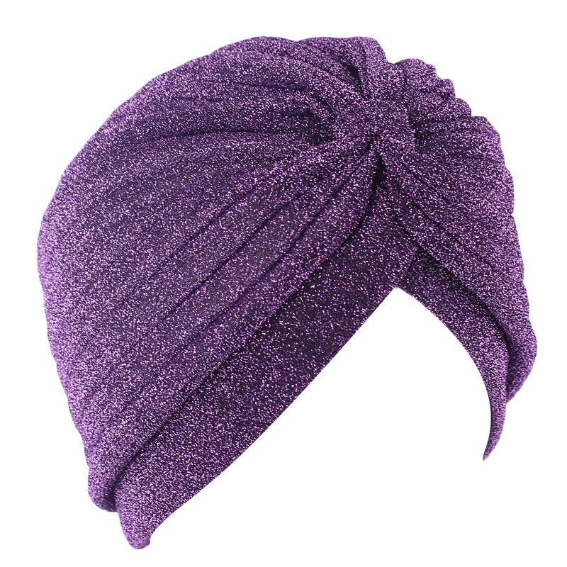 Damen Knotentwist Turban Atmungsaktive Glänzende Turbanmütze Muslimischer Indischer Hut Hautfreundlich Herbst Winter Kopfbedeckung Für Hijab