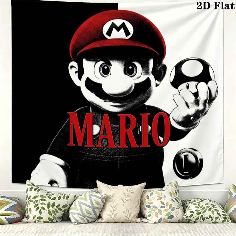 Super Mario Wall Tapestry Aesthetic Wall Hanging Printed Fabric Blanket Decorative Tapestries For Bedroom Living Room Home Decor