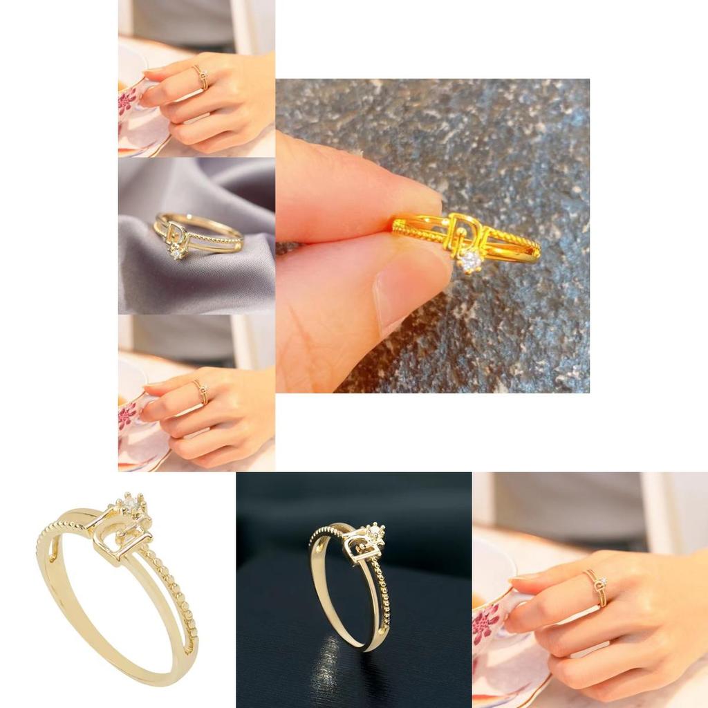 Contemporary Adjustable D-shaped Rhinestone Ring For Women Perfect For Special Occasions