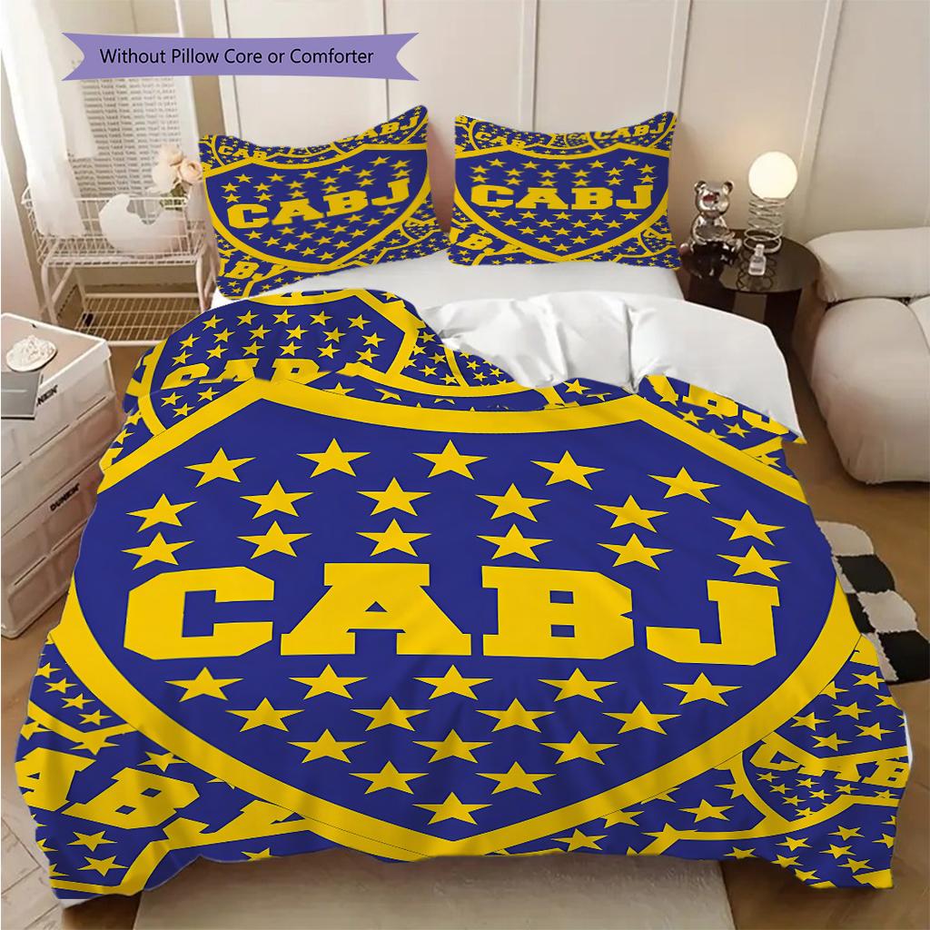 Boca Juniors Pattern Bedding Quilt Set Quilt Cover Pillowcase Home Decoration Birthday Gift (1 * duvet cover + 2 * pillowcase, without core)