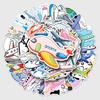 50 Cartoon Airplane Graffiti Stickers for Suitcases & DIY Phone Cases - Waterproof & Cute for Kids
