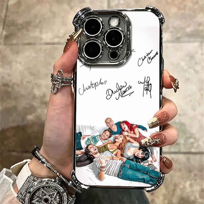 F-Fashion RBD R-Rebelde Plating Phone Case For Iphone 16 17 Pro Max Air 16E 14 15 Plus 12 13 Mini Anti-Fall Airabag Cover