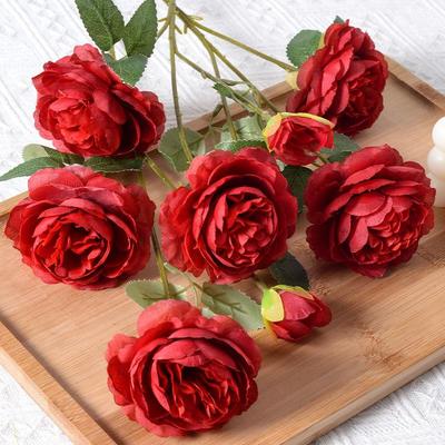 Handgemachtes Seiden-Pfingstrosen-Kamelien-Rosen-Arrangement: Künstliche Blumendekoration für Hochzeiten, Hotels und die Inneneinrichtung