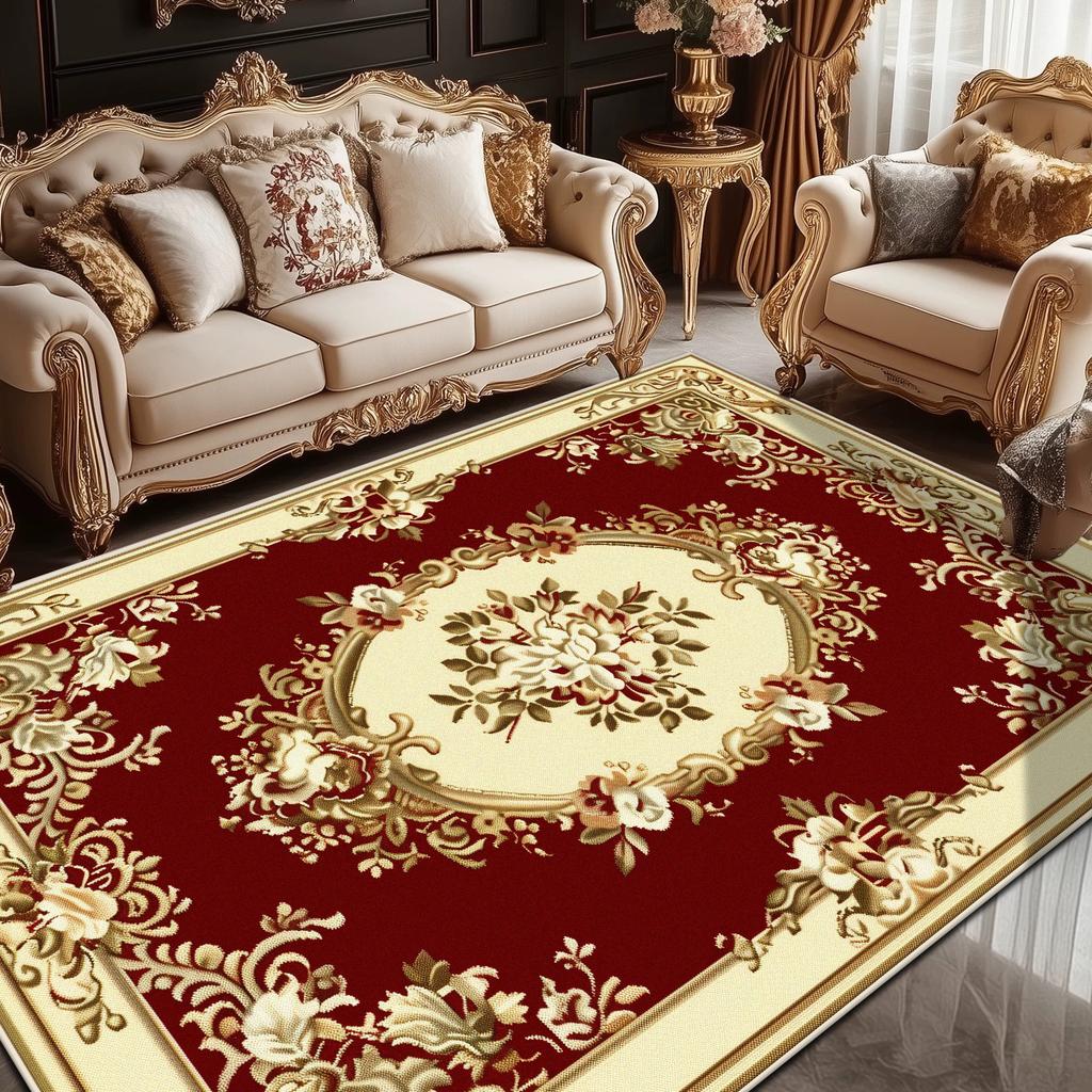 European Style Luxury Living Room Carpet Persian Home Decor Bedroom Bedside Soft Floor Mat Lounge Coffee Tables Non-slip Rug