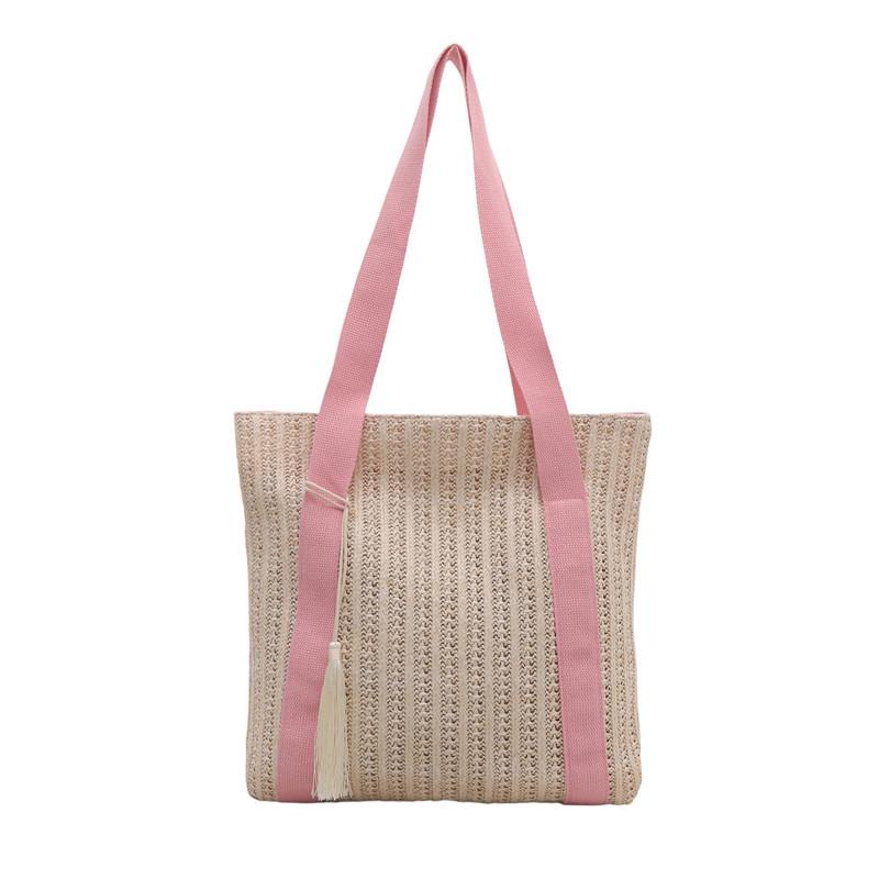 Woven Straw Crossbody Shoulder Bag - Large Capacity, Casual & Versatile Women's Summer Handbag