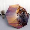 Reflected Tiger  Pattern, Automatic Folding Umbrella, Portable and Foldable Design, 8 Ribs, a Christmas or Birthday Gift.