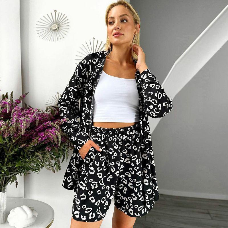 Fashion Casual Printed Top and Shorts Set for Women In Large Size, Women's Outfit