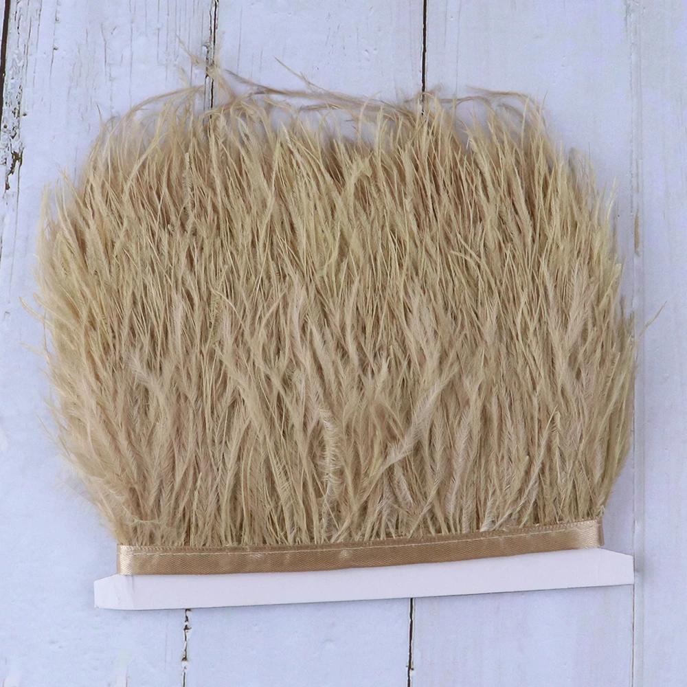 Feather10Meters 8-10cm Natural Ostrich Feather Trims for Needlework and Handicraft Plume Ribbon Fringe Skirt Decoration