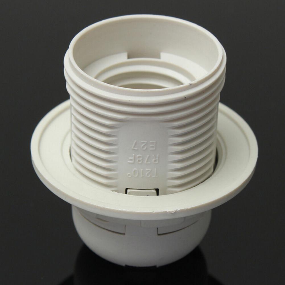 E27 E14 Lamp Bulb Holder Edison Screw Cap Socket 250V 4A/2A White/Black Half/Full Tooth Screw Led Bulb Light Base 1PCS