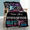 Gymnast Customize Your Name Blanket Throw Personalized Blanket Durable Comfort Perfect for Bed Seaside Living Room Sofa Four Seasons Multipurpose